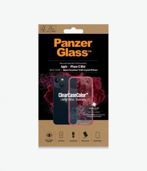 Panzer Glass Clearcasecolorâ„¢ Iphone 13 Mini - Strawberry Limited Edition (0330), Slim Fashionable Design, Anti-bacterial, Enhance Protection