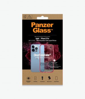 Panzer Glass Clearcasecolorâ„¢ Iphone 13 Pro - Strawberry Limited Edition (0340), Slim Fashionable Design, Anti-bacterial, Enhance Protection