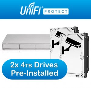 Ubiquiti Unifi Protect Network Video Recorder - 4x 3.5' Hd Bays - Unifi Protect Pre Installed - 2x 4tb Surveillance Drives Pre-installed