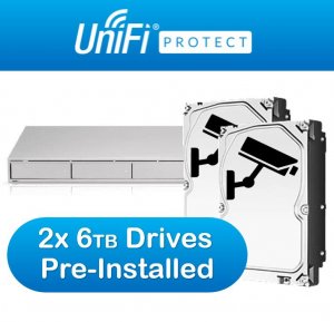 Ubiquiti Unifi Protect Network Video Recorder - 4x 3.5' Hd Bays - Unifi Protect Pre Installed - 2x 6tb Surveillance Drives Pre-installed