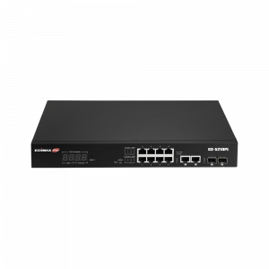 Edimax Gs-5210pl Surveillance Vlan 12-port Gigabit Poe+ Long Range Web Smart Switch With 2 Gigabit Rj45 Ports And 2 Sfp Ports