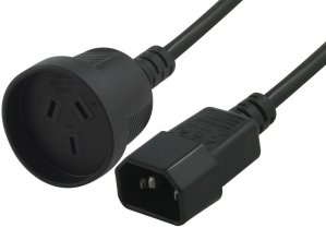 Blupeak PC143P25 25cm Power Cable C14 Male To 3pin Au Female 