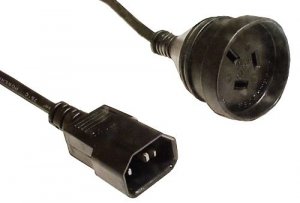 8ware Power Cable Extension 15cm 3-pin Au To Iec C14 Female To Male