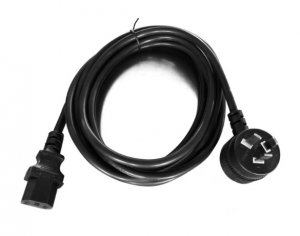 8ware Power Cable From 3-pin Piggy Back Au Male To Iec C13 Female Plug In 3m