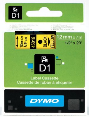 Dymo S0720580 Dymo Tape D1 12mm X 7m Black On Yellow