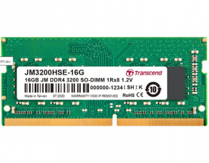 Transcend 16GB JM DDR4 3200MHZ SO-DIMM 1RX8 2GX8 CL19 1.2V Memory