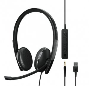 Epos Sennheiser Adapt 165 Usb Ii On-ear, Double-sided Usb-a Headset,3.5 Mm Jack And Detachable Usb Cable With In-line Call Control, Optimised For Uc