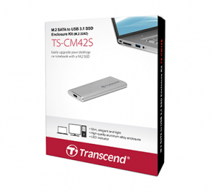 Transcend TS-CM80S M.2 2280/2260 USB 3.1 SATA SSD Enclosure Kit - Silver 