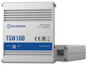 Teltonika TSW100 - Industrial Unmanaged Poe+ Switch, 120w, 4x Poe Ports, Plug-n-play