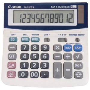 Canon Tx220ts 12 Digit Dual Power Tax Business Function Adjustable Display