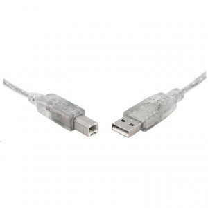 8ware Usb 2.0 Certified Cable A-b 1m Transparent Metal Sheath Ul Approved