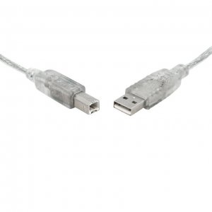 8ware Usb 2.0 Cable 5m A To B Transparent Metal Sheath Ul Approved