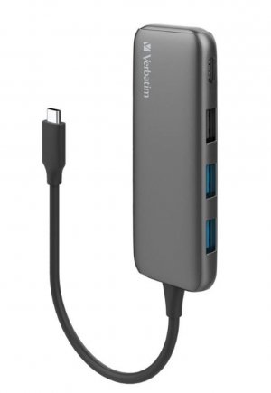 Verbatim 66603 Usb-c Hub With Usb3 1x Usb C Port -grey