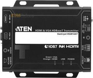 Aten VE2812AT-AT-U Hdmi Hdbaset & Vga Transmitter With Poh, Supports Up To 4k@70m (cat5e/6) And 100m (cat 6a), 1080p @ 150m Over Long Reach Mode, With Rs232 &