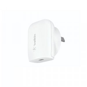 Belkin Wca003au04wh 1 Port Wall Charger, 20w Usb-c (1) Pd, Usb-c To Lightning Cable Included, White, 2y