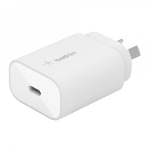 Belkin Wca004au1mwh-b6 1 Port Wall Charger With Pps, 25w, Usb-c (1), Inc Usb-c Cable, White, 2yr With $250
