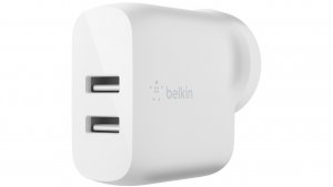 Belkin Wcb002auwh 2 Port Wall Charger, 12w, Usb-a (2), Boost Charge, White, 2yr Wty With $2500 Cew
