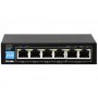 D-link Dgs-f1006p-e 6-port Gigabit Poe Switch With 4 Long Reach Poe Ports And 2 Uplink Ports. Poe Budget 60w.