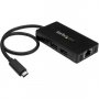 Startech.com Hb30c3a1ge 3 Port Usb 3.0 Hub With Usb-c And Gbe