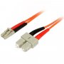 StarTech 1m Fiber Optic Cable - Multimode Duplex 50/125 - LSZH - LC/SC 50FIBLCSC1
