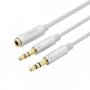 Ugreen 10790 Gold Plated 3.5mm Male To Dual 3.5mm Female Headset Mic Audio Y Splitter With Separate Mic An  