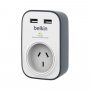 Belkin 1 Outlet Surge Protector with 2 USB Ports - 2.4A (BSV103AU)