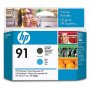 Hp C9460a Hp 91 Matte Black And Cyan Printhead