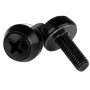 StarTech M5 x 12mm - Mounting Screws for Server Racks - 100 Pack, Black