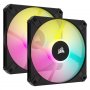 Corsair AF120 iCUE 120mm RGB Slim PWM Case Fan Black - 2 Pack