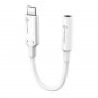 Alogic Elements Pro 10cm USB-C to 3.5mm Audio Adapter - White