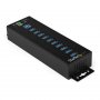 StarTech 10 Port USB Hub - Industrial USB 3.0 Hub 5Gbps - Self Powered