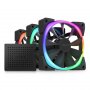 NZXT Aer RGB 2 120mm PWM Case Fan with R&F Controller - Black - 3 Pack