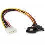 StarTech 12in 4 Pin Molex LP4 to 2x Latching SATA Power Y Cable Adapter PYO2LP4LSATA