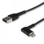 StarTech 1m/3.3ft Angled Lightning to USB Cable - MFI Certified - Black RUSBLTMM1MBR