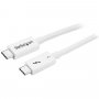 StarTech 0.5m Thunderbolt 3 Cable 40Gbps - White - Thunderbolt USB-C DP TBLT34MM50CW