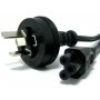 3 Pin Aus Mains (male) - 3 Pin Power Cable (iec C5 Female) For Notebook/nuc 1.8m