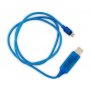 Visible Generic Flowing Micro Usb Charging Cable - Blue