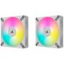 Corsair Af Elite Series| Af140 Rgb Elite White| 140mm Fluid Dynamic Rgb Fan With Airguide| Dual Pack With Lighting Node Core Xt