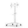 Atdec Mobile Tv Cart White - Ad-tvc-70a-w - Supports Up To 70" & 70kg - Adjustable Height