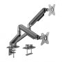 Brateck Dual Monitor Economical Spring-assisted Monitor Arm Fit Most 17'-32' Monitors, Up To 9kg Per Screen Vesa 75x75/100x100 Space Grey