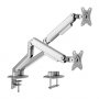 Brateck Dual Monitor Economical Spring-assisted Monitor Arm Fit Most 17'-32' Monitors, Up To 9kg Per Screen Vesa 75x75/100x100 Matte Grey
