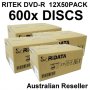 RITEK 600 Discs DVD-R 16X 50PK Printable Blank DVD MEDIA 12PACK