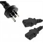 8ware Power Cable 1m 3-pin Au To 2 Iec C13 Male To Female