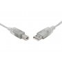 8ware Usb 2.0 Cable 0.5m (50cm) A To B Transparent Metal Sheath Ul Approved