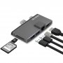 Mbeat  Edge Pro Multifunction Usb- C Hub For Microsoft Surface Pro 5/6  Metal Grey (hdmi, Lan, Usb 3.0 Hub, Card Reader)