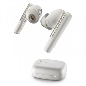 Poly Voyager Free 60 MS USB-A Wireless Earbuds - White Sand 220759-01