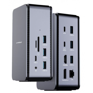 Mbeat  14 In 1 Usb 4 Docking Station With 8k Video 40gbps 1x Usb-c 1x Dp 1.4 1x Hdmi 2.1 3.2 3x Usb-a 3.2 1x Usb-c Pd 3x Usb 2 Card Readers Aux Grey