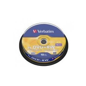Verbatim DVD+RW 4.7GB 10Pk Spindle 4x (43488)
