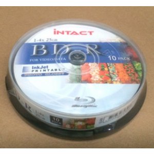 Intact Bd-r / 25gb / 1-4x / 10 Cake / White /glossy/ 758405