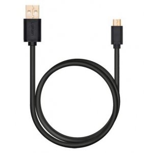 Ugreen 10836 Black Us125 Micro Usb2.0 Male To Usb Male Cable Gold-plated 1m Black